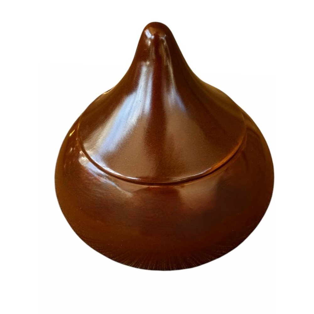 Hersheys Kiss Ceramic Candy Dish With Lid Brown 2006 THC